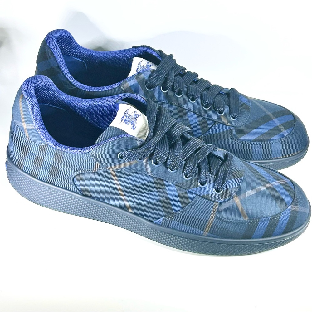 New Burberry Terrace Check Blue Sneakers Mens Size 46EU/13US